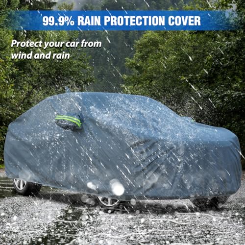 YEARWELL 100% Waterproof 'GreyMax' Car Body Cover for Hyundai Creta with Mirror Pocket, Heat & UV Protection, Triple Stitched, Soft Lining, Full Bottom Elastic & Reflective Radium (Grey) - Image 5