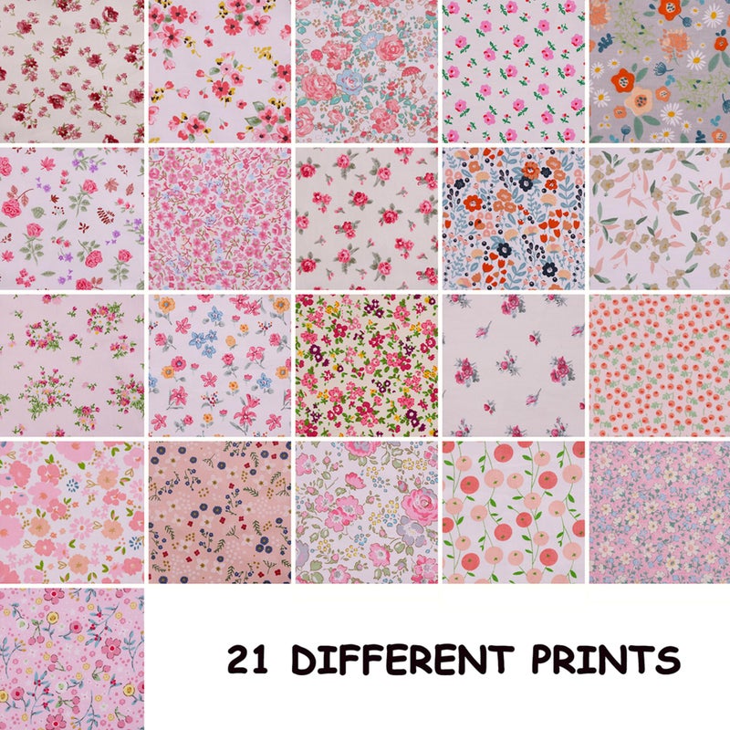 Hanjunzhao 42Pcs Layer Cakes 10 inch Squares for Quilting, Layer Cake Fabric for Quilting 10 inch, Pre-Cuts 10" Squares Cotton Fabric for Sewing, Patchwork, Crafts, and Home Decor - Spring Floral - Image 5
