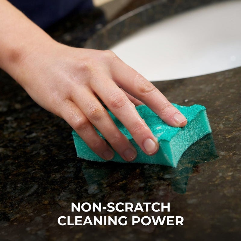 Vileda Pur Active medium foam cleaning scourer with unique non-scratching technology, clean delicate surfaces, pack of 2+1, high absorption, ergonomic design - Image 4