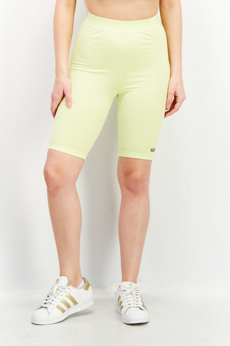 VANS Women Brand Logo Basic Shorts, Lime Green - Image 1