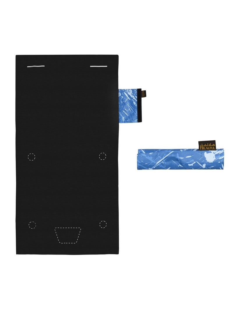 Hilalful سجادة صلاة هلال فول قابلة لللف والتركيب - أزرق كهربائي | سجادة صلاة إسلامية للكبار | مقاومة للماء | مضادة للانزلاق | هدية إسلامية للعيد ورمضان | للسفر | خفيفة الوزن