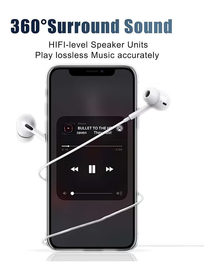 High Quality Original Wired USB-C Headphones Without Bluetooth In-Ear Earphones with USB-C,Wired Earbuds with Built-in Remote to Control Music,Phone Calls and Volume,In-ear Headphones for iPhone 17/16/15 Pro Max,iPad Pro/Air,or for Samsung for Android - Image 3