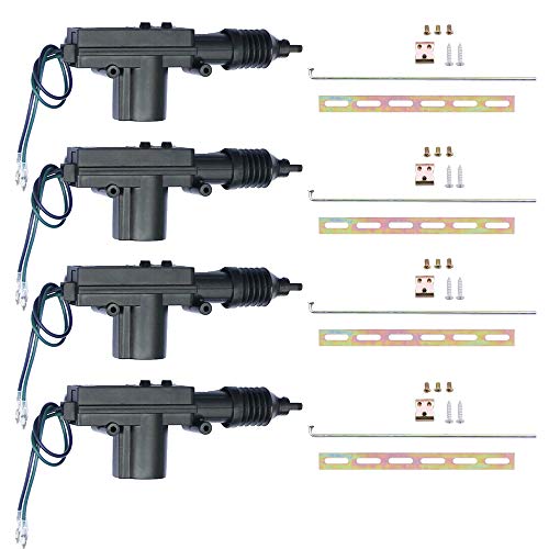 ESUPPORT Black Car Plastic Universal Heavy Duty Power Door Lock Actuator 2 Wire 12V Pack of 4 - Image 1