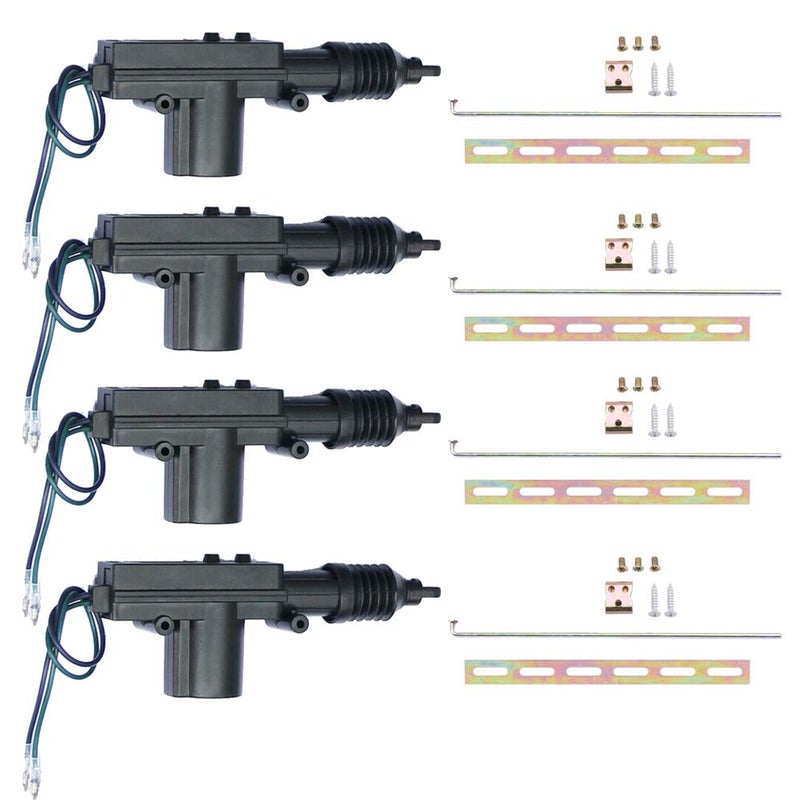 ESUPPORT Black Car Plastic Universal Heavy Duty Power Door Lock Actuator 2 Wire 12V Pack of 4 - Image 2