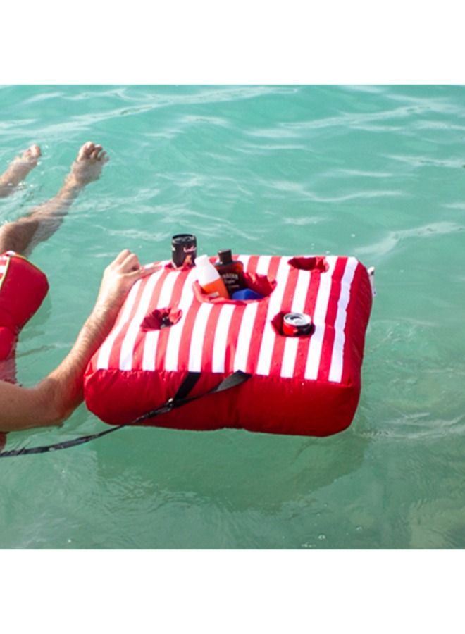 WAVY Floating Cup Holders Tray - Red & White - Image 4