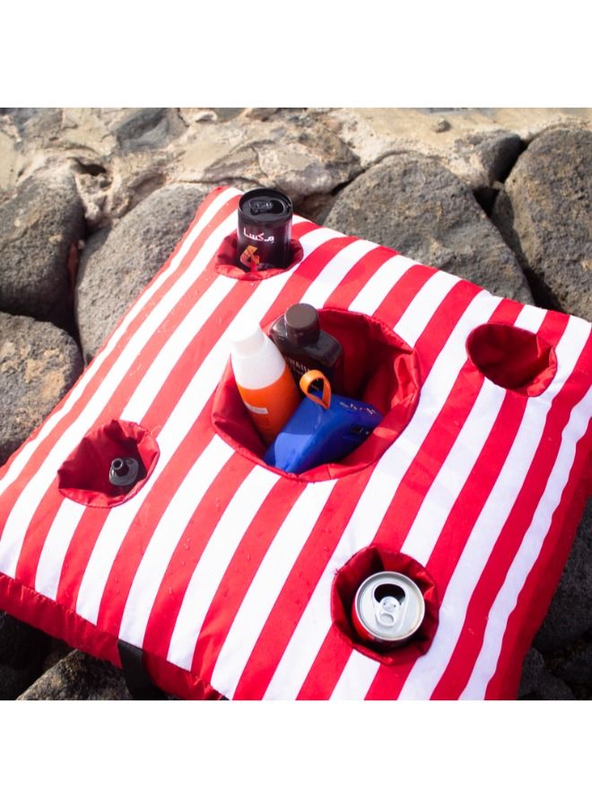 WAVY Floating Cup Holders Tray - Red & White - Image 2