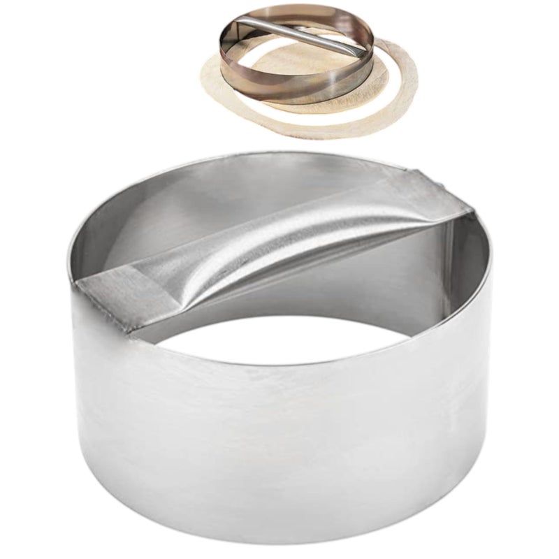 THW® 9 Inch Diameter Stainless Steel Pizza Dough Pizza Cutting Ring with Handle - Image 5