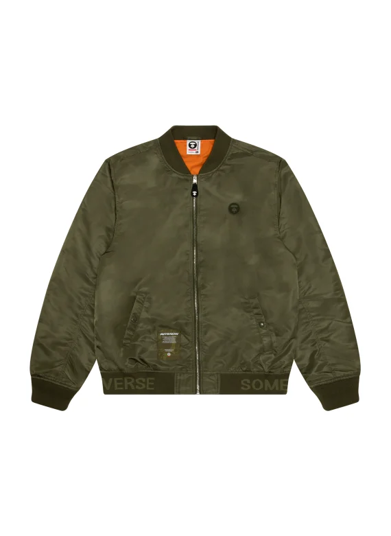 AAPE Moonface logo zip-up bomber jacket