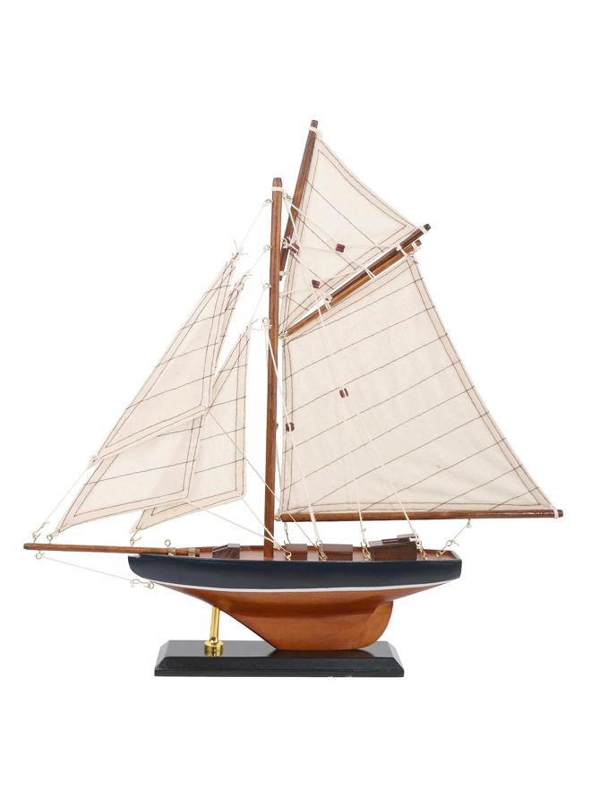 NAUTIMALL 15" Wooden Sailboat Decor Classic Columbia America's Cup Ship Model Nautical Yacht Decor (CLB39-ClassicWood) - Image 1