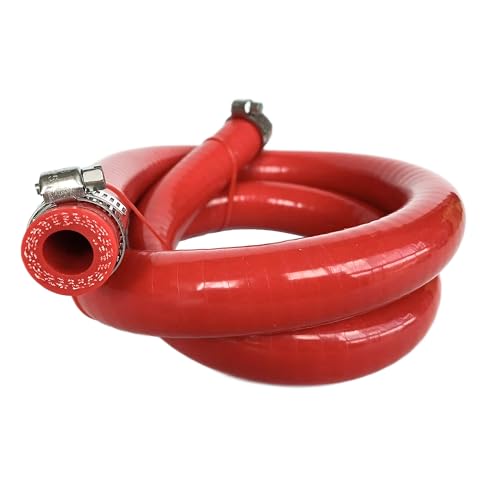 Bekelan 13MM 12 X 328FT Red High Temp Reinforced Silicone Heater Tubing Hose Radiator Coolant Straight LineWork Pressure 145PSI4ply Reinforced5MM Thick2 Clamp - Image 3