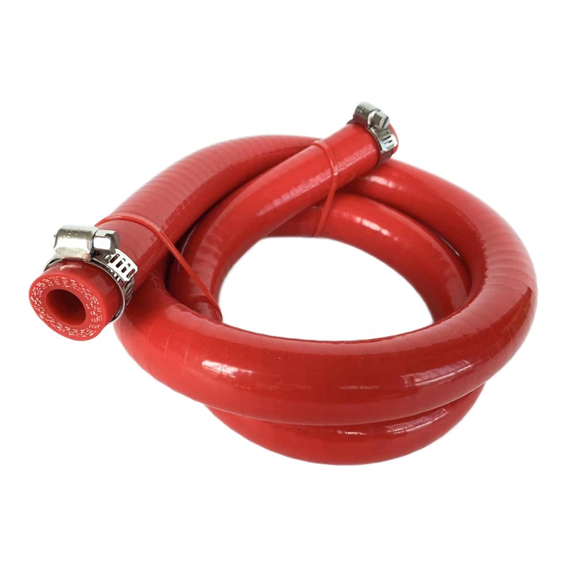Bekelan 13MM 12 X 328FT Red High Temp Reinforced Silicone Heater Tubing Hose Radiator Coolant Straight LineWork Pressure 145PSI4ply Reinforced5MM Thick2 Clamp - Image 2