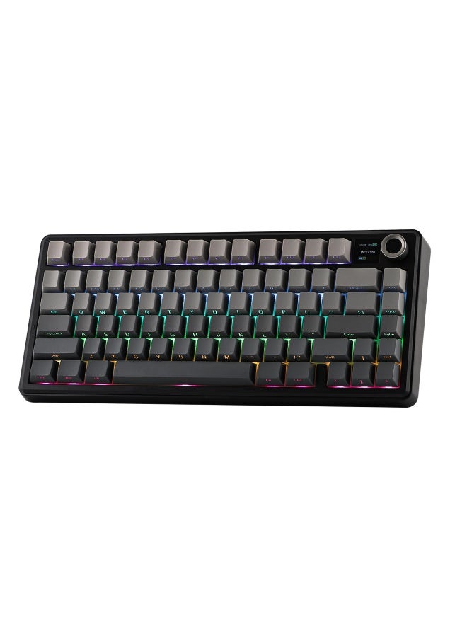 أولا لوحة مفاتيح ألعاب ميكانيكية لاسلكية F75 MAX مع شاشة TFT ومقبض، ثلاثية الأوضاع: بلوتوث/USB-C/سلكي، قابلة للتبديل السريع، إضاءة خلفية RGB، لأجهزة الكمبيوتر الشخصية/Mac/Linux - Image 1