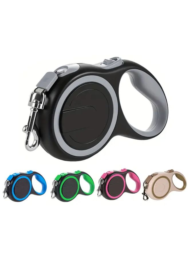 Grey Retractable Dog Leash for Outdoor Walking Portable Lead Suitable for Medium to Large Dogs Size L - Image 1