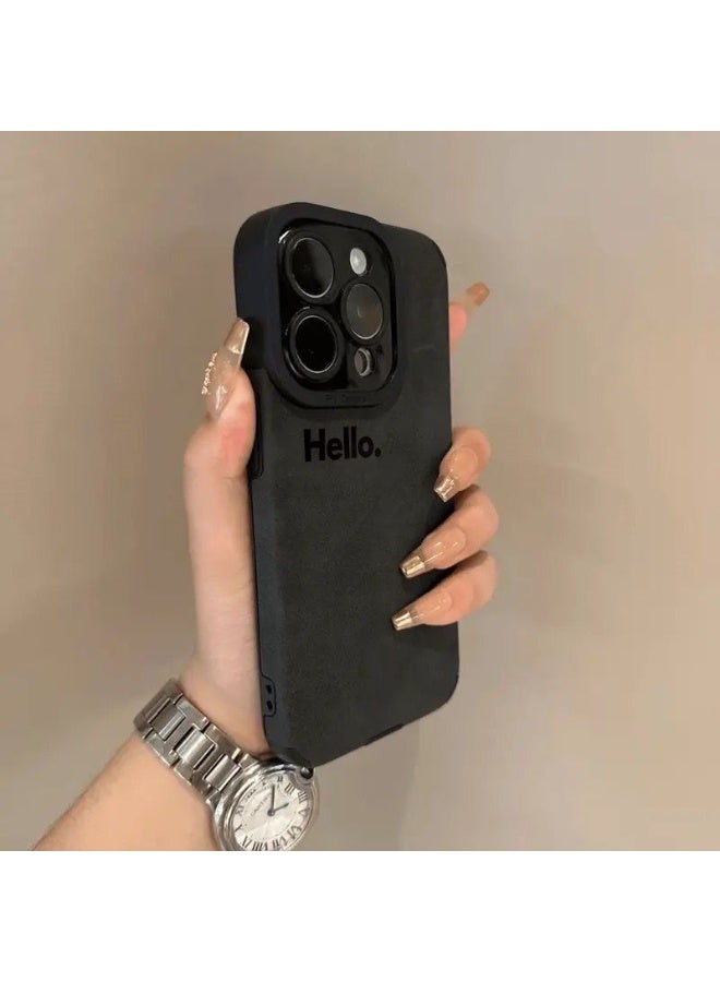 NIBEMINENT Hello Simple English Protective TPU Case Cover For iPhone 16, Black