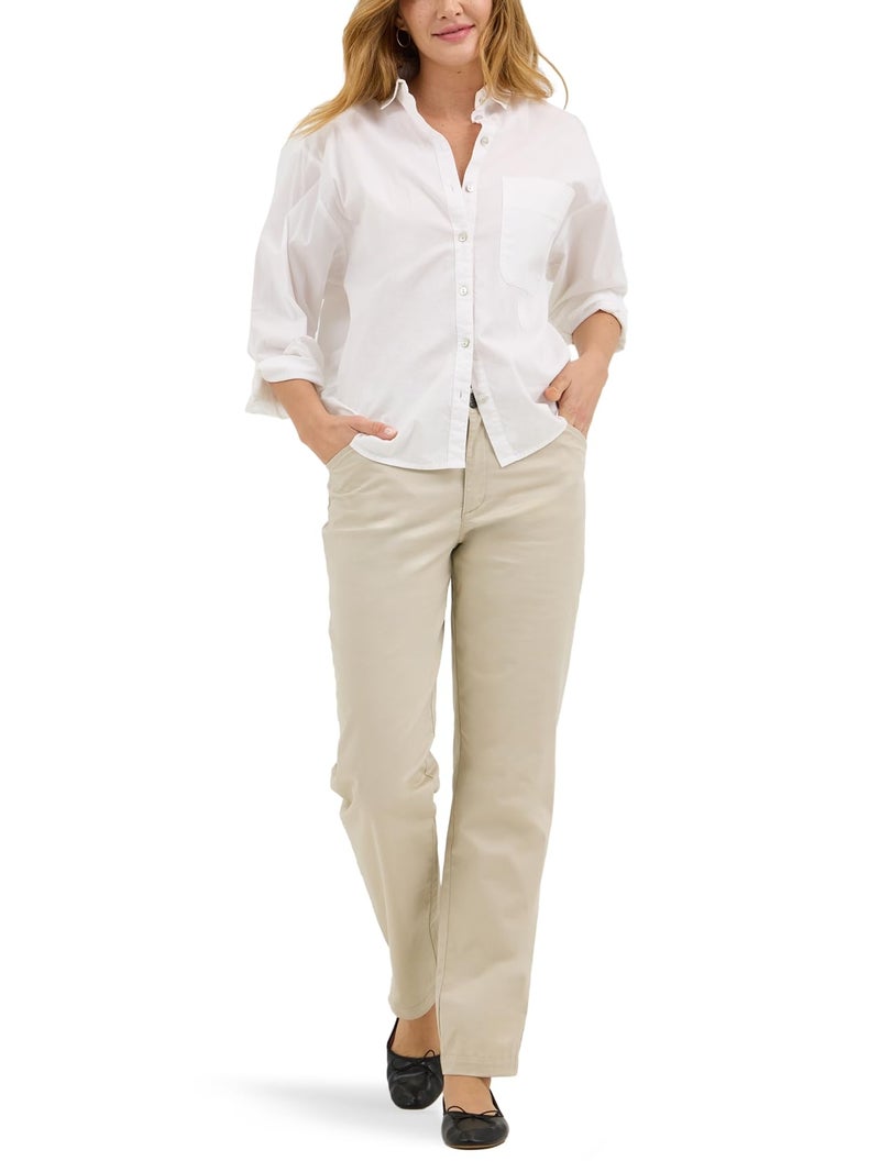 Lee Women's Legendary Chino Pant, Pioneer Beige, 16 - Image 3