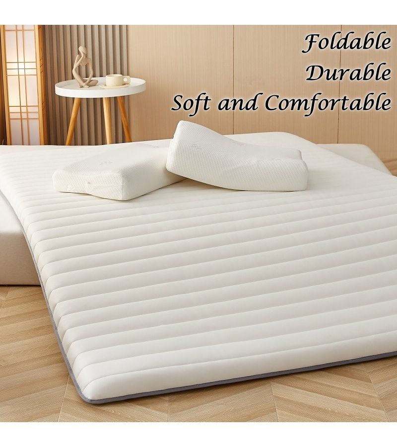 Ultra Soft Straight Line White Mattress Protector Quilted Breathable Portable 35.43x78.74x1.57inch - Image 1