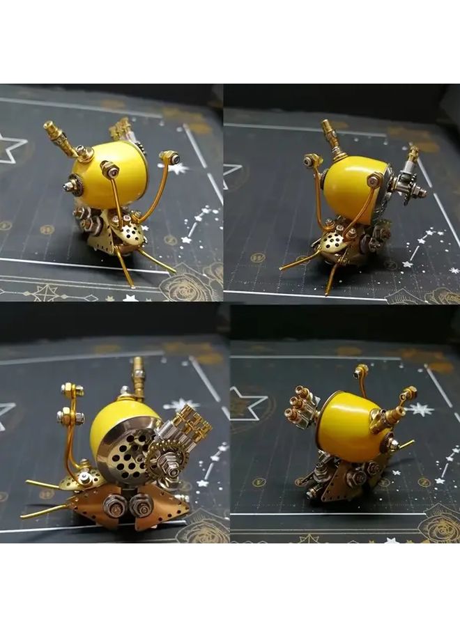 Steampunk Snail Metal Model Kit DIY Brass Alloy Assembly Toy Yellow Creative Gift - Image 5