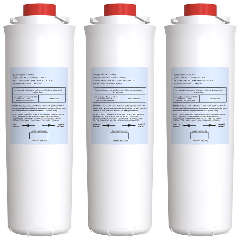 KrohneTec 51300C Replacement Filter Compatible with Elkay ezH2O EWF3000 No Chip  3 Pack