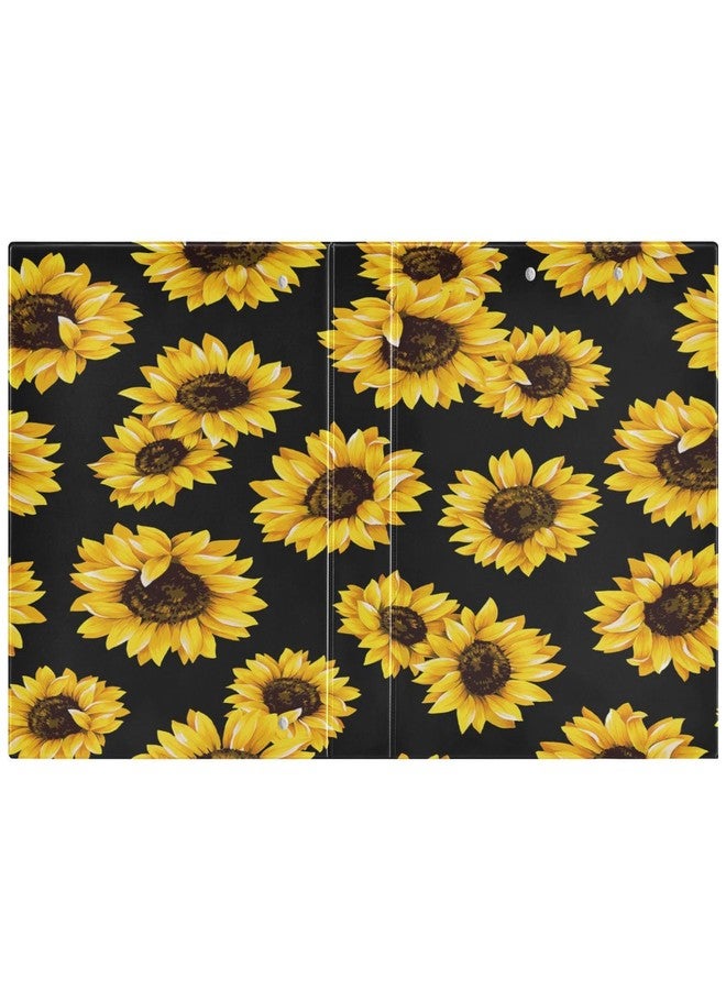 KEEPREAL Sunflower Pattern Clipboard Binder with 2 Pockets, 1.5 Inch Three Ring Binder - Image 2