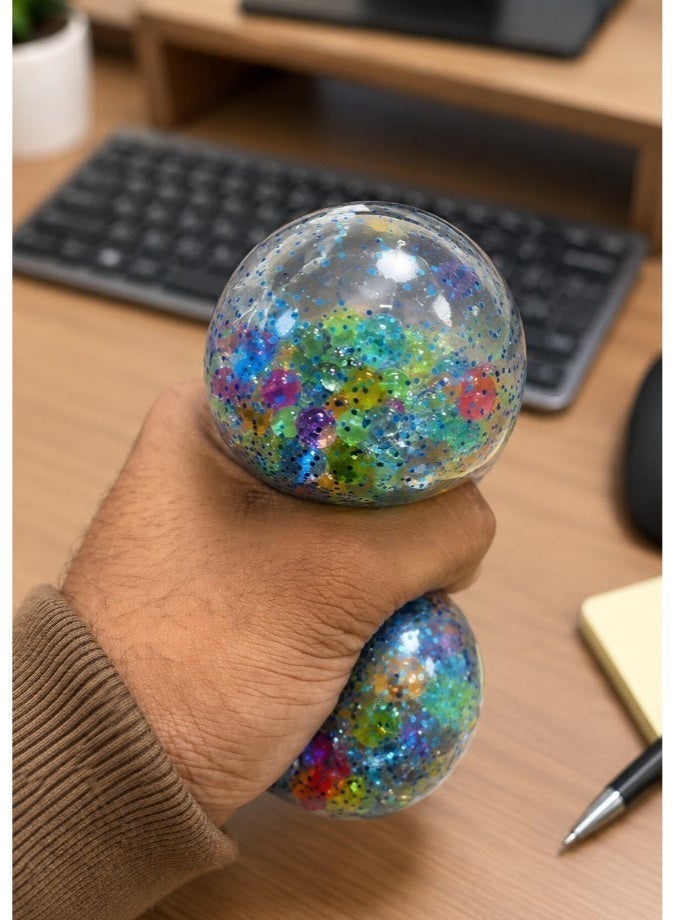 DAT Glitter Dumpling Squeeze Stress Ball with Bamboo Steamer Box – Squishy Sensory Fidget Toy for Kids & Adults - Image 2