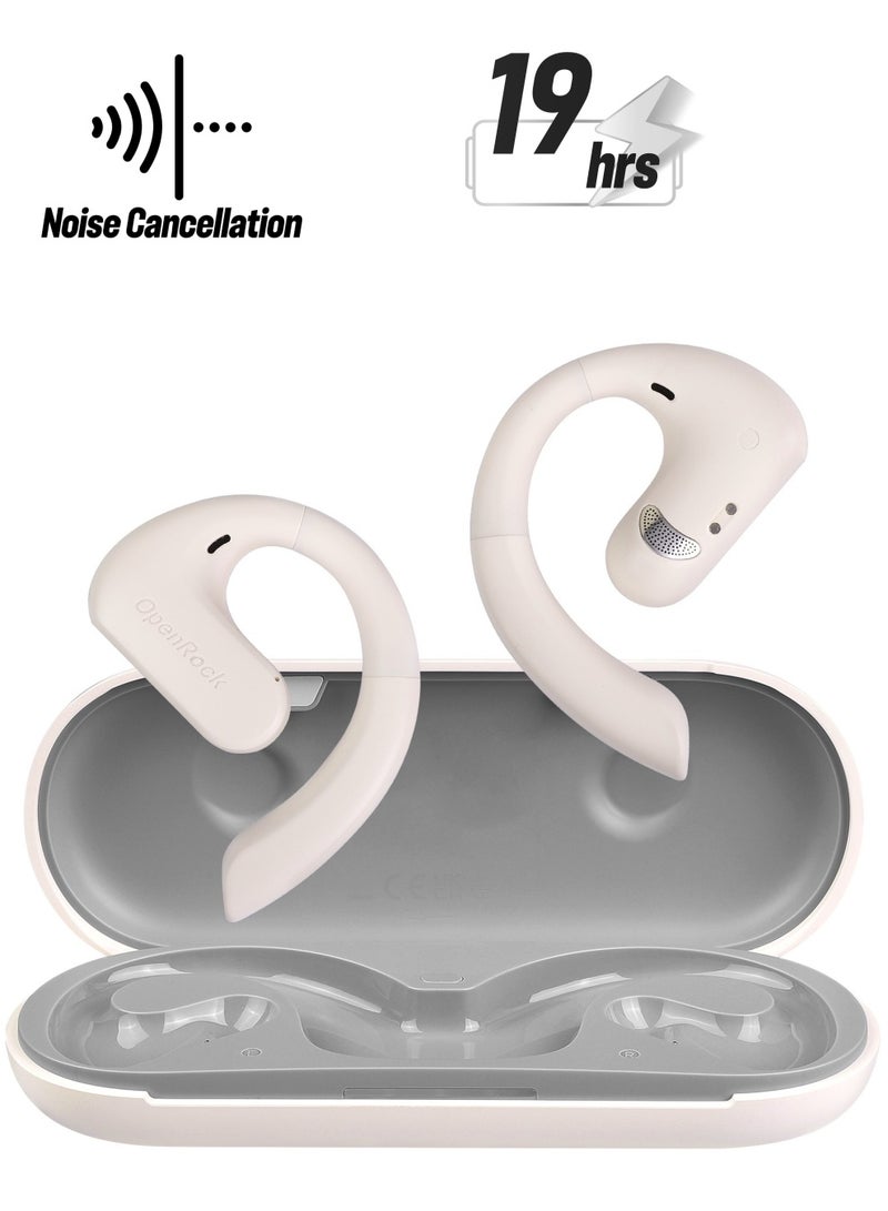 OpenRock Open Ear Headphones, Wireless Hanging Earphones, Bluetooth 5.2 Dual Microphone Call Noise Reduction, 7800 Mah Ultra-Long Standby, Ipx5 Waterproof, Suitable For Outdoor Sports White - Image 1
