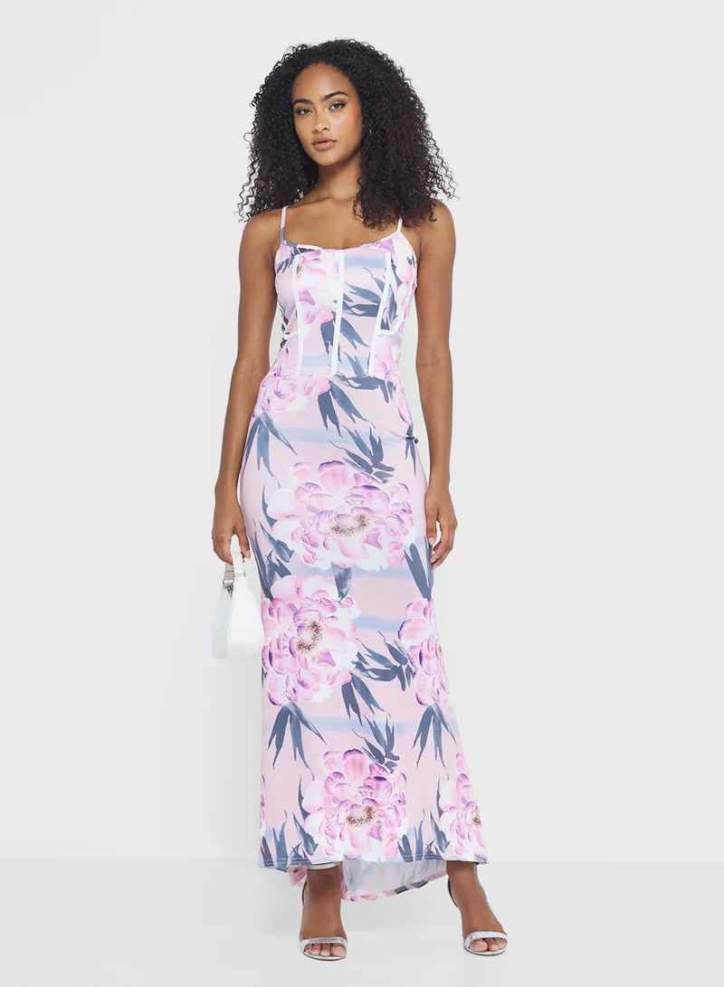 Ginger Corset Bodice Floral Dress