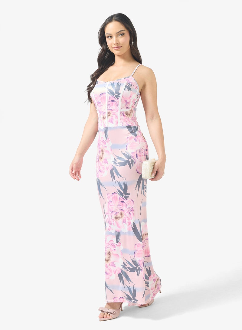 Ginger Corset Bodice Floral Dress - Image 4