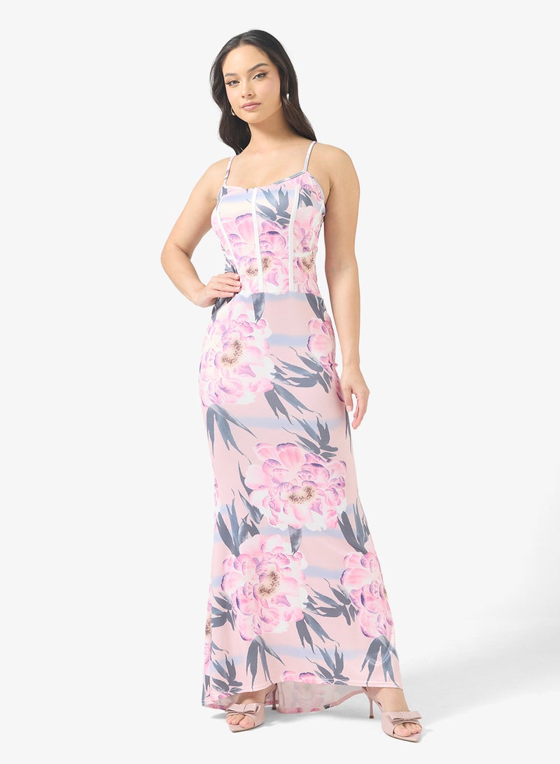 Ginger Corset Bodice Floral Dress - Image 1