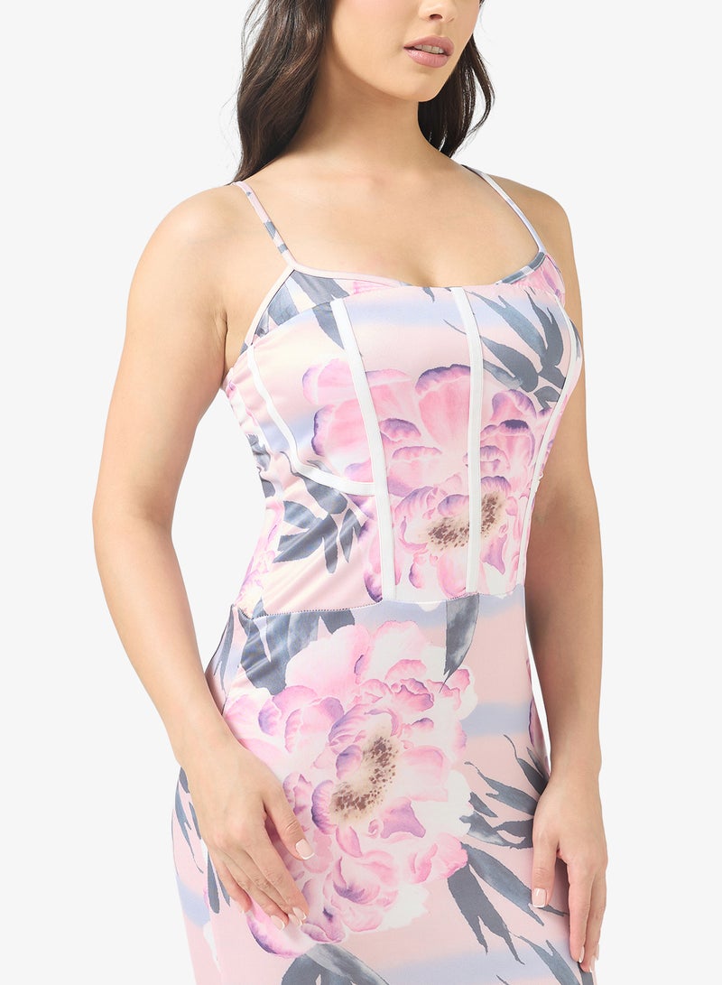 Ginger Corset Bodice Floral Dress - Image 3