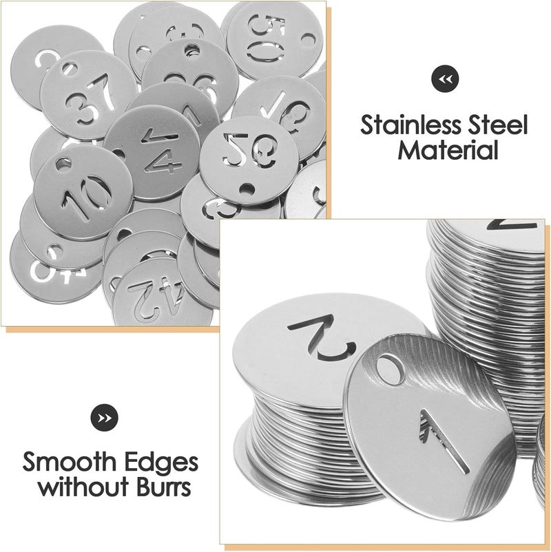 Global simple assemble options 50pcs Numbered Key Tags: 1-50 Stainless Steel Identification Tags - Engraved Number Discs - Hanging Labels for Key Organization Cabinet Coding Easy clean surface Wide use compliant quality Elegant practical design Size-sorted warehouse storage Compact design Connectable modular Global upgraded economical craftsmanship Globally popular elegant design Modern color selections Scratch resistant N/S/C nationwide deliver Hardness boosted processed substance Market diverse application fit Trendy natural assorted colors Multi-style matching design Batch uniform stable quality Continuous warehouse supply Odor free color General need oriented design Water rust proof Priority based order prep Single & bulk storage compatible Elegant upgraded practical design Hardened processed substance - Image 3
