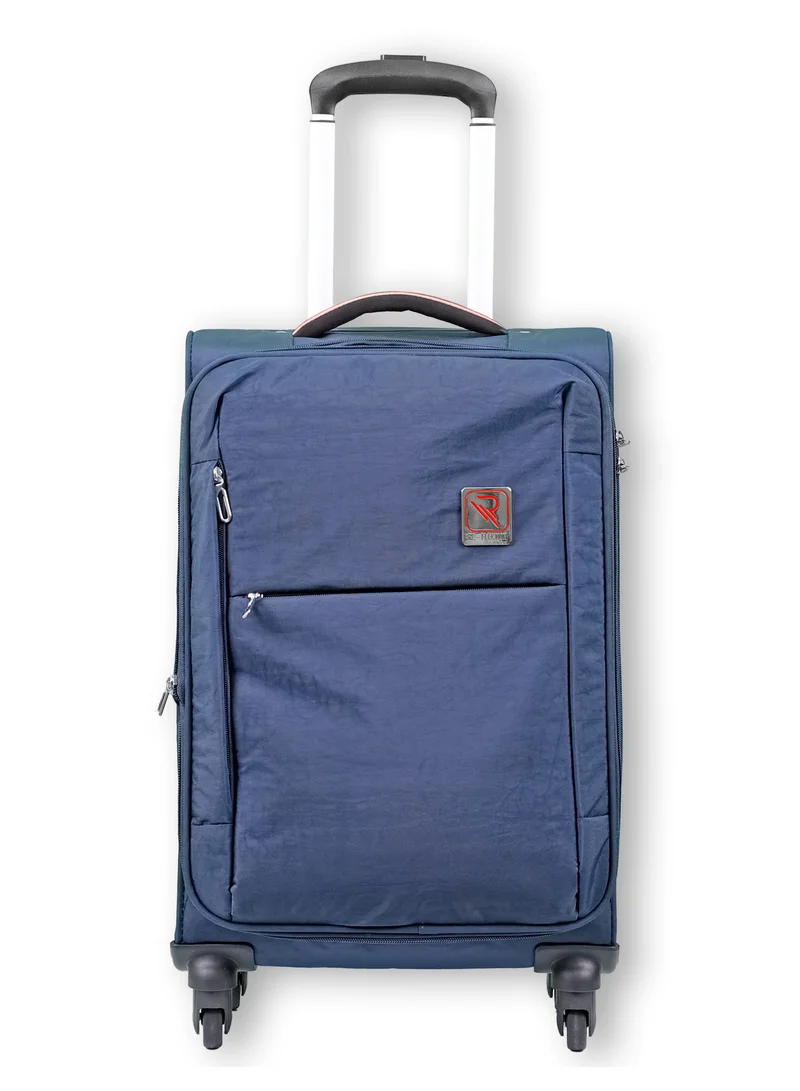ريفلكشين Reflection Expandable Soft Trolley Luggage – 26" Carry-On with TSA Lock, Double Security Zipper & 360° Spinner Wheels, Navy Blue