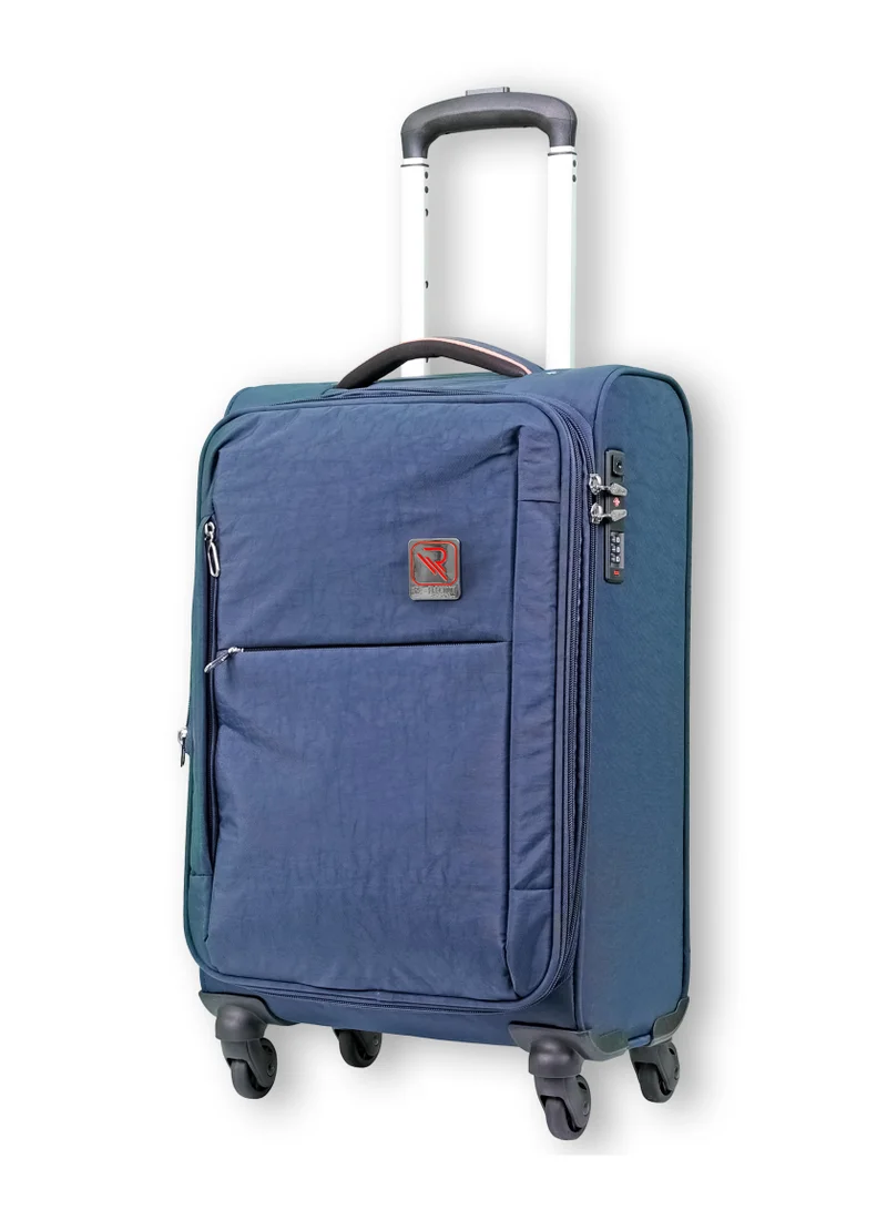ريفلكشين Reflection Expandable Soft Trolley Luggage – 26" Carry-On with TSA Lock, Double Security Zipper & 360° Spinner Wheels, Navy Blue