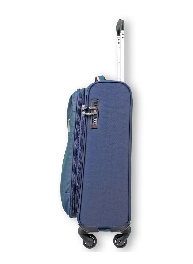 Reflection Reflection Expandable Soft Trolley Luggage – 26" Carry-On with TSA Lock, Double Security Zipper & 360° Spinner Wheels, Navy Blue