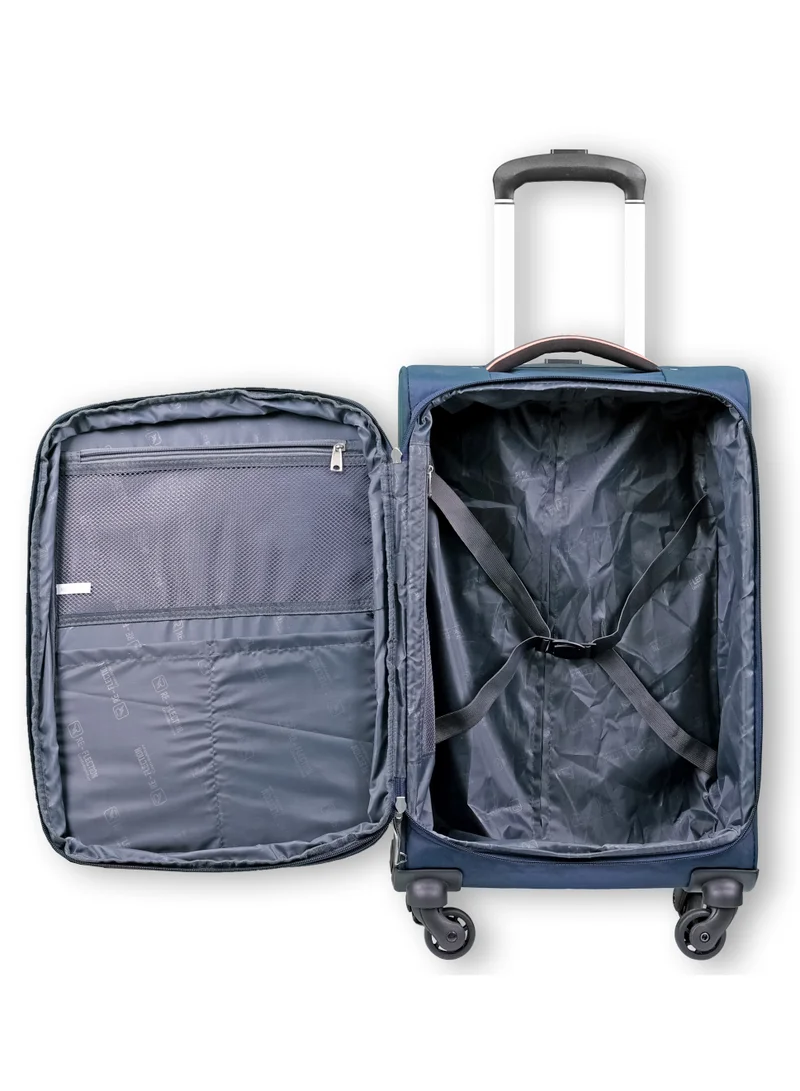 Reflection Reflection Expandable Soft Trolley Luggage – 26" Carry-On with TSA Lock, Double Security Zipper & 360° Spinner Wheels, Navy Blue