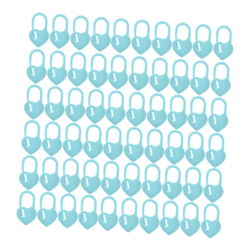 Sky Blue Heart Shaped Crochet Stitch Markers Plastic Clips for Knitting Sewing DIY Crafts - Image 2