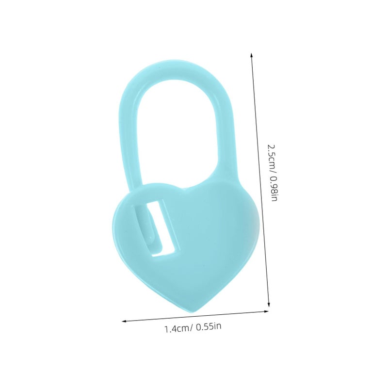 Sky Blue Heart Shaped Crochet Stitch Markers Plastic Clips for Knitting Sewing DIY Crafts - Image 3