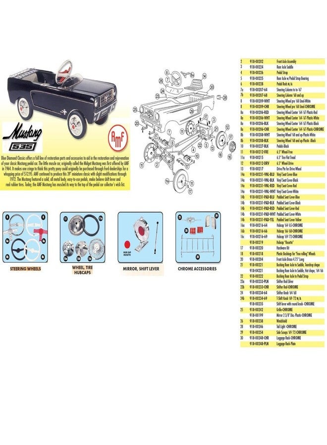 Blue Diamond Classics Pedal Car Parts, AMF Compatible with Mustang Shifter Lever w/T-Shape Knob, Chrome - Image 3