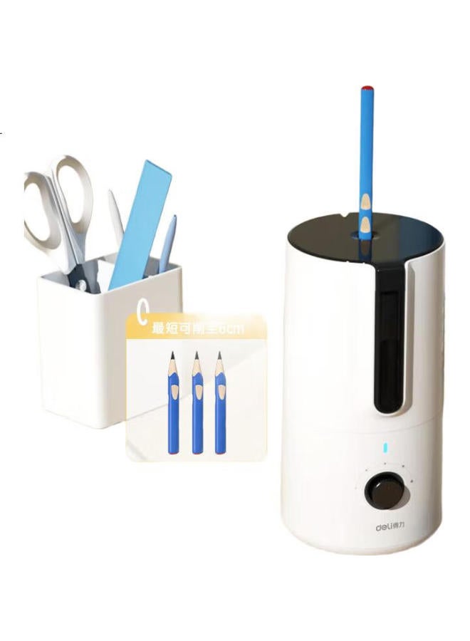 Deli Automatic Electric Pencil Sharpener, Can Sharpen Triangular And Hexagonal Colored Pencils Up To 8Mm Diameter, Back-To And New Year Gift, White - Image 2