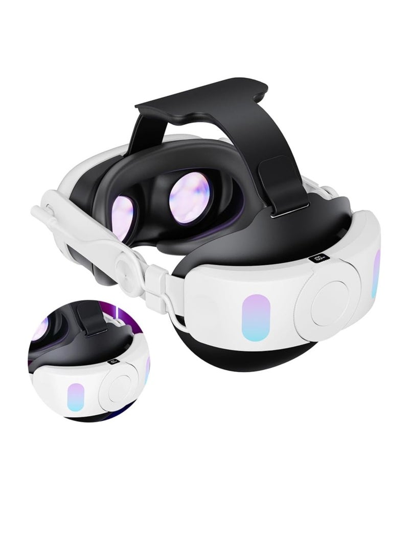 Meta Quest 3 Headband with 6000mAh Rechargeable Battery, Adjustable VR Replacement Elite Headband, Comfortable ABS Replacement Headband for Meta Quest 3 VR Headset - Image 1