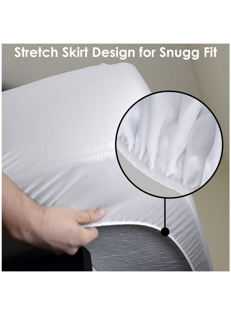 ستوري@هوم Story@Home Mattress Protector King Size, Bed Cover White, Terry Cotton 78 X 72 Inches  - Image 4