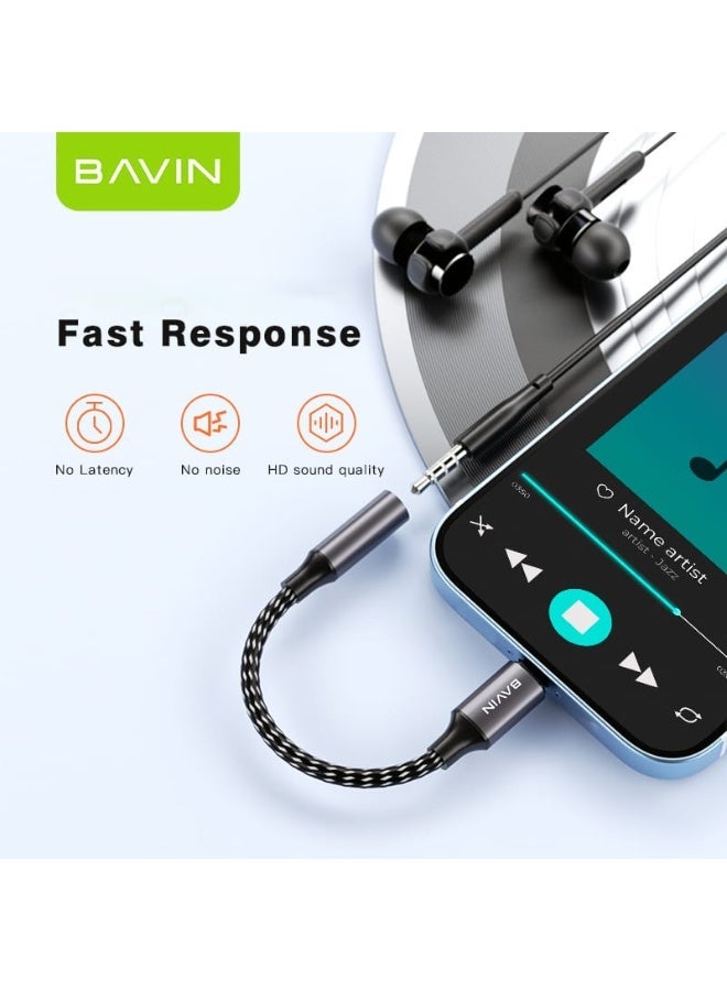 Bavin Type-C to 3.5mm Earphone Adapter for Fast Audio, Music and Calls (Bluetooth Required) - Image 5