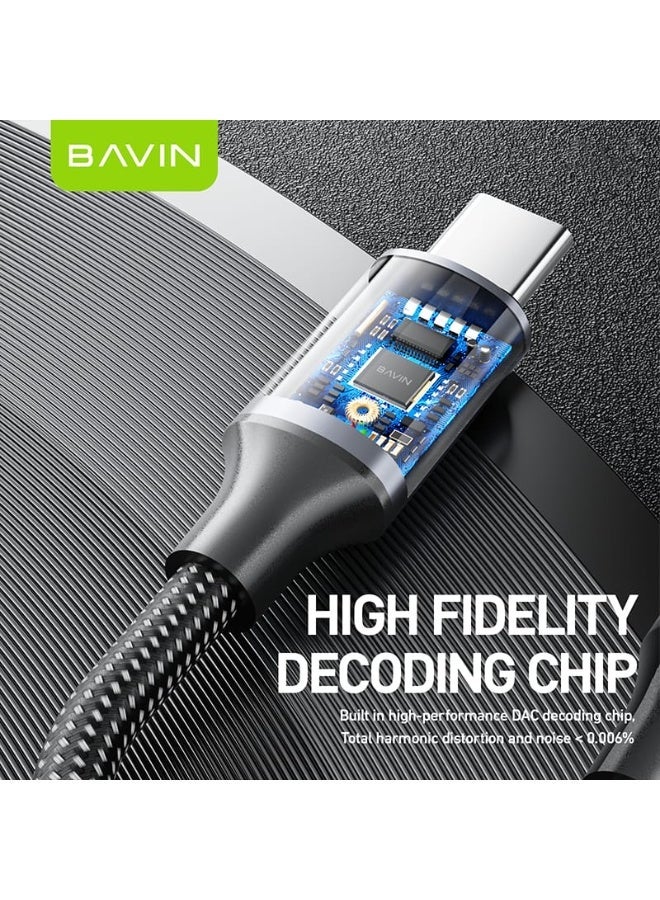 Bavin Type-C to 3.5mm Earphone Adapter for Fast Audio, Music and Calls (Bluetooth Required) - Image 3