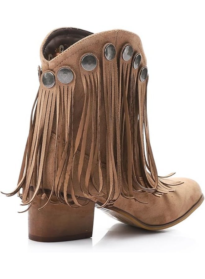 Mr.joe Fringe Western Boot - Beige - Image 2