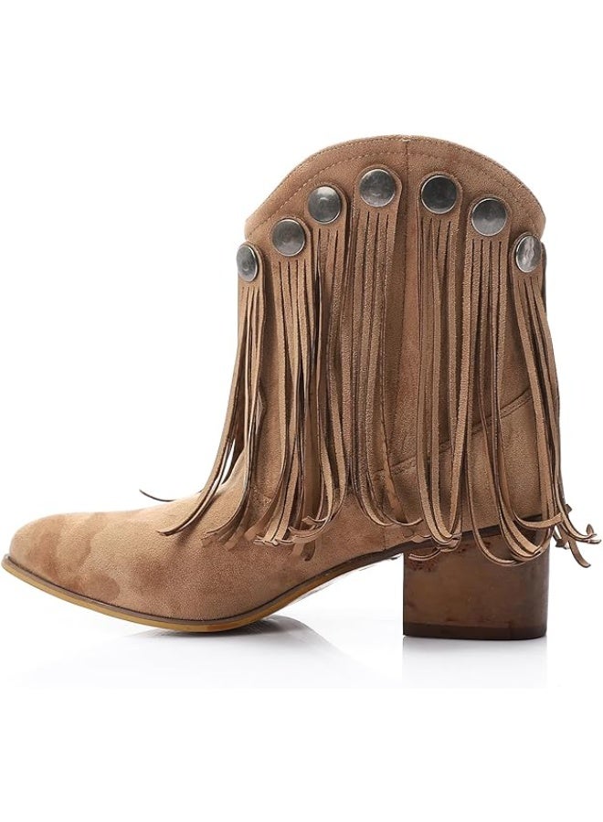 Mr.joe Fringe Western Boot - Beige - Image 3