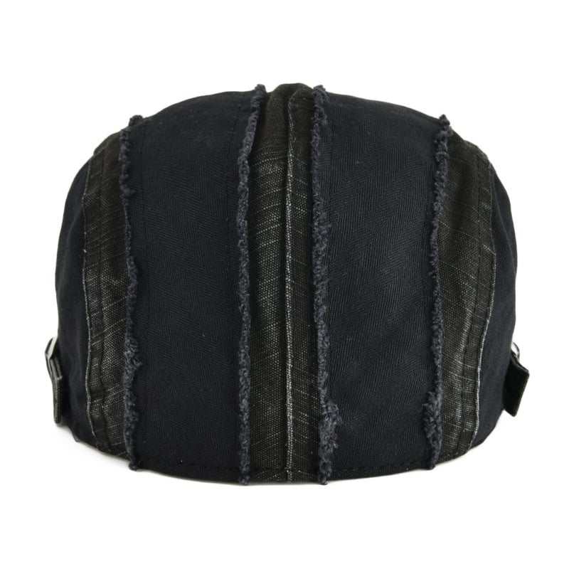 VOBOOM 100% Cotton Distressed Ivy Newsboy Caps Cabbie Gatsby Hat (Black) - Image 4