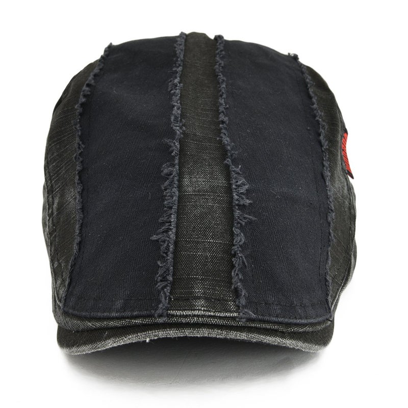 VOBOOM 100% Cotton Distressed Ivy Newsboy Caps Cabbie Gatsby Hat (Black) - Image 3