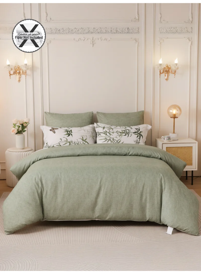 Donetella Printed Duvet Set, King Size Fits 200x200 cm - 6-Pcs Bed Set, Brushed Microfiber Fabric - 1 Duvet Cover, 1 Fitted Sheet, 2 Pillow Shams, 2 Pillowcases (Filler Not Included)