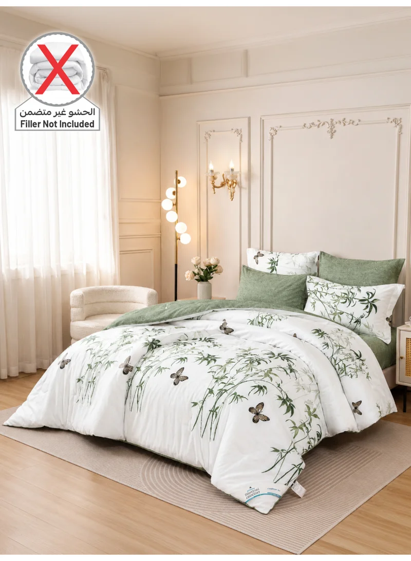 Donetella KING (200x200 cm) Printed Duvet Set, King Size Fits 200x200 cm - 6-Pcs Bed Set, Brushed Microfiber Fabric - 1 Duvet Cover, 1 Fitted Sheet, 2 Pillow Shams, 2 Pillowcases (Filler Not Included)  | Best Price UAE