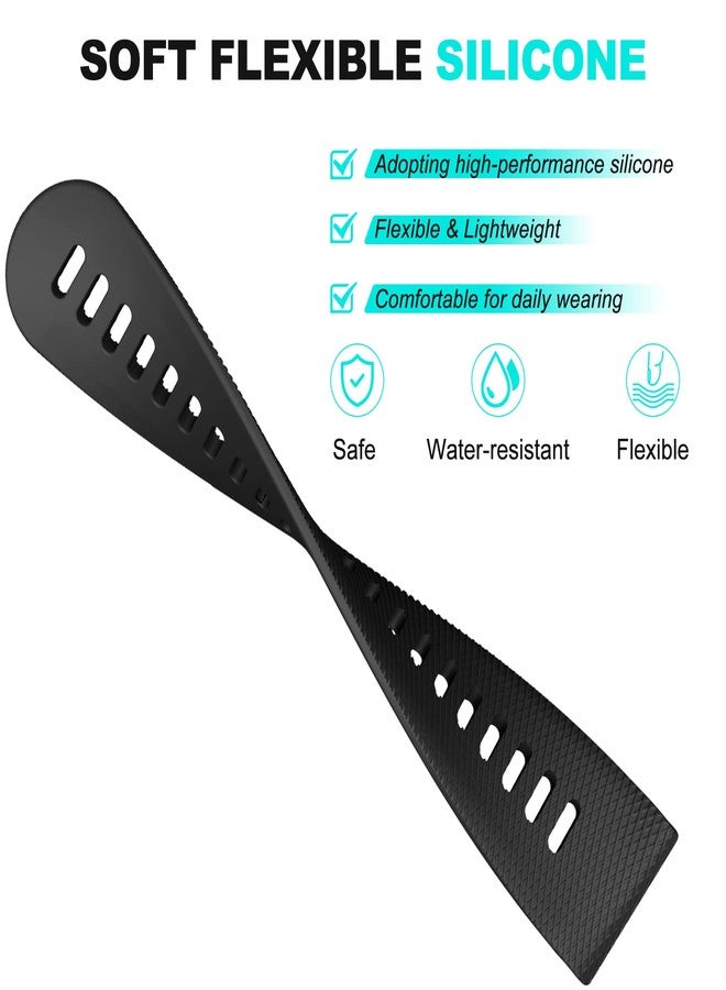 OVERSTEP Compatible with Garmin Venu 2 Plus, Venu SQ Band, 20mm Wrist Strap Quick Release Waterproof Soft Silicone Bands for Vivoactive 3 Music, Vivomove Hr, Forerunner 645/245 Music Smartwatch, Black - Image 3