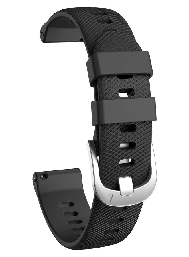 OVERSTEP Compatible with Garmin Venu 2 Plus, Venu SQ Band, 20mm Wrist Strap Quick Release Waterproof Soft Silicone Bands for Vivoactive 3 Music, Vivomove Hr, Forerunner 645/245 Music Smartwatch, Black - Image 2